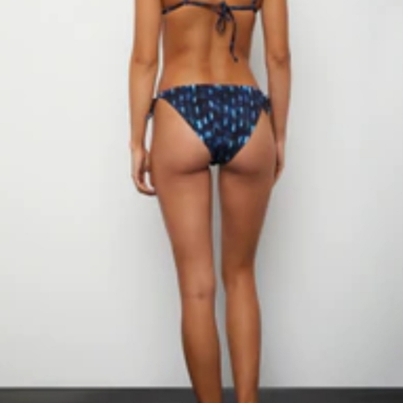 New Onia Navy Print String Bikini Bottom - Picture 2 of 8